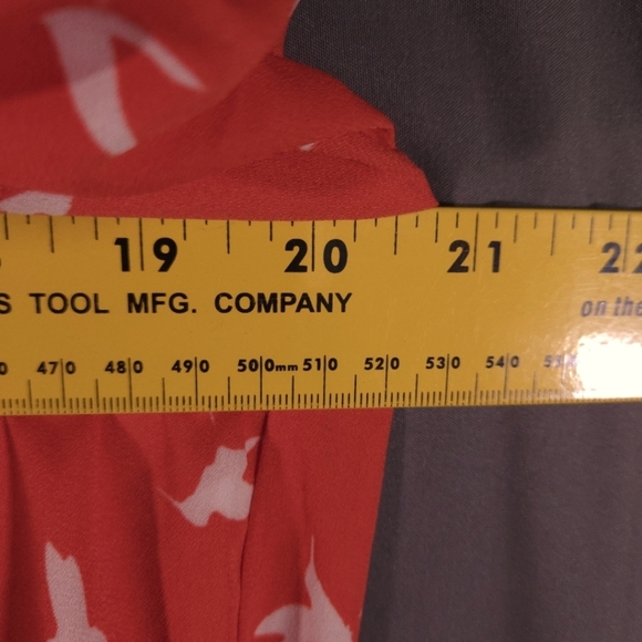 Karen Kane Asymmetric Blouse Hummingbird Design Angel Sleeve High Low Size Med - Picture 10 of 12